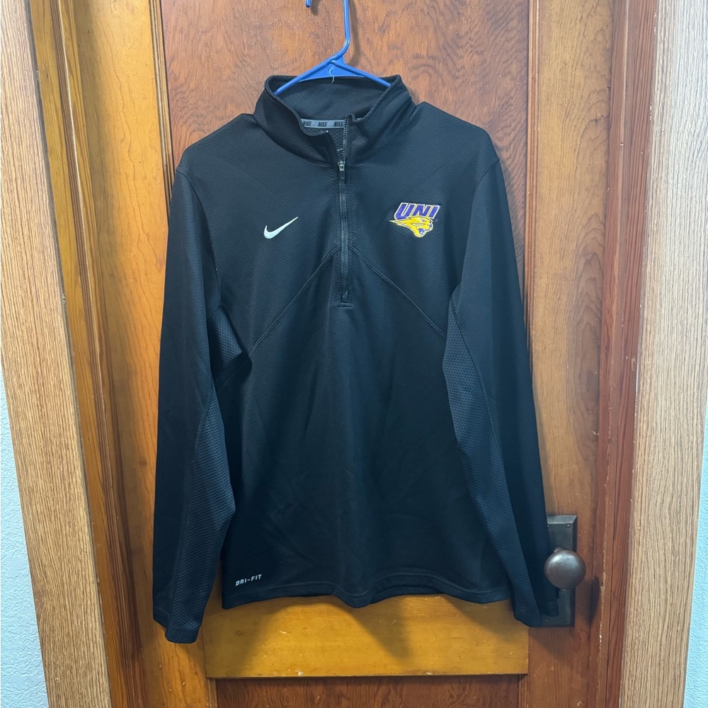 Nike Black Quarter-Zip Pullover with University of Northern Iowa (UNI) Logo
